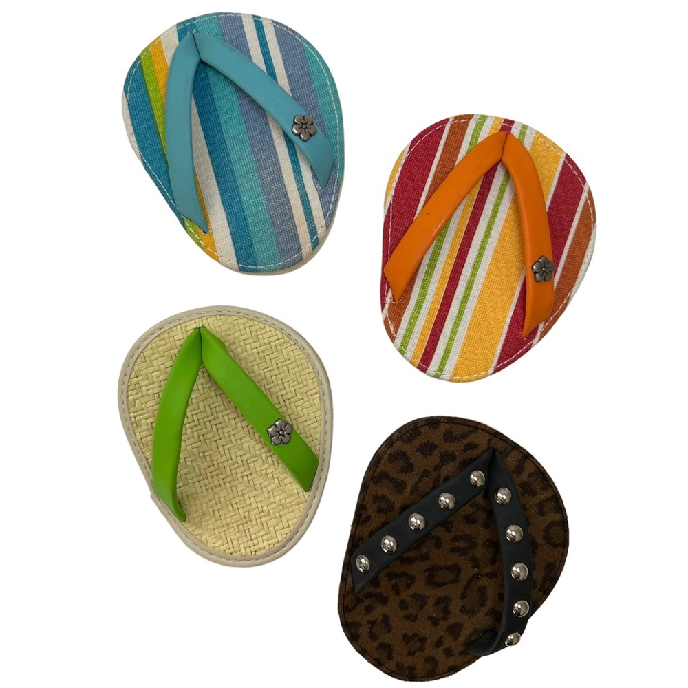 Carrie & Co Flip Flop Wine Glass Coasters Set of 4 Party Hosting Gift